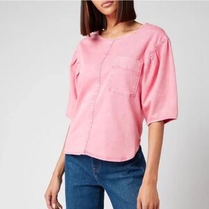 See by Chloe Puff Sleeve Denim Top